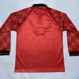 1996/1997 Man Utd Home Long Sleeve Retro Soccer Jersey