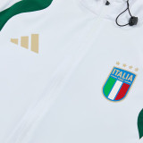 26-27 Italy White Hooded Windbreaker Tracksuit