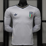 25-26 Italy Away Long Sleeve Player Version Soccer Jersey
