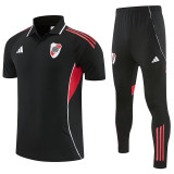 25/26  River Plate Black polo shirts pants suit