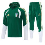 26-27 Italy Green Hooded Windbreaker Tracksuit