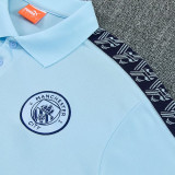 26-27 Man City Sky Blue polo shirts pants suit