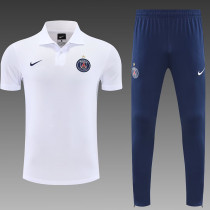 25-26 PSG White polo shirts pants suit