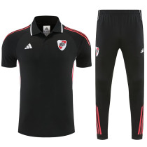 25/26  River Plate Black polo shirts pants suit
