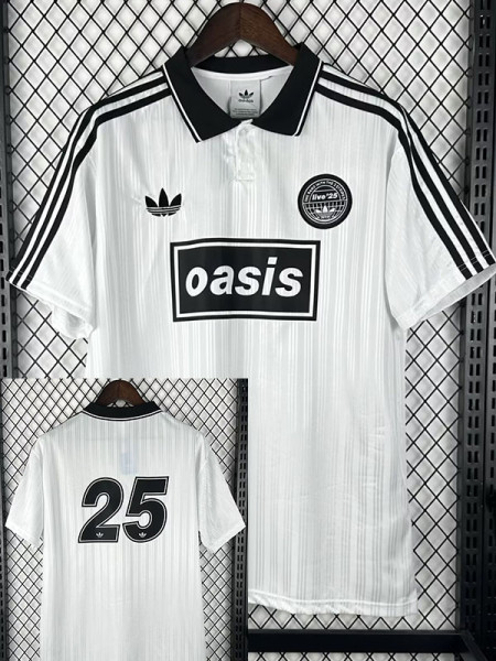 26/27 Live'25 OASIS White With No25 Tour Soccer Jersey#带25号(黑边)