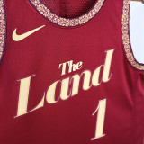 23/24 Cavaliers HARDEN #1 City Edition Red Top Quality Hot Pressing Retro NBA Jersey