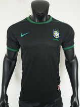 1998 Brazi Black Player Version Soccer Jersey