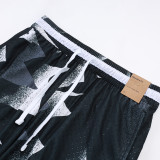 26/27 Flying Man Casual NBA Edition graffiti White&Black shorts#C2517
