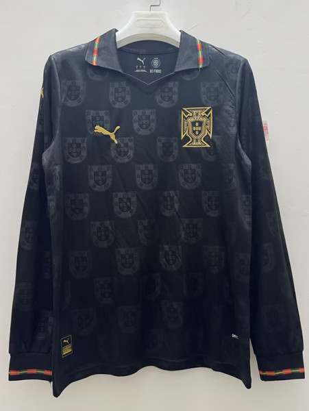 26/27 Portugal Commemorative Edition Black Long Sleeve Fans Soccer Jersey