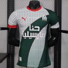25/26 Marseille Green and White Puzzle Player Version Soccer Jersey