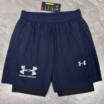 2026UA Royal Blue Double Layered Sports Shorts#U3001白花标宝蓝