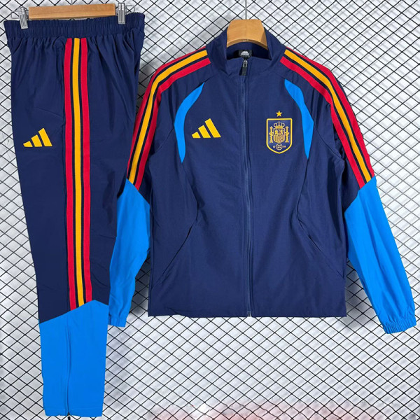 26/27 Spain Royal Blue Windbreaker Tracksuit
