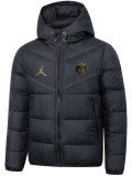 25-26 PSG Jordan Ｇold Logo Black Hooded Cotton Coat 金标连帽棉衣