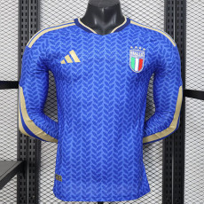 25-26 Italy Home Player Version Long Sleeve Soccer Jersey