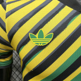 26/27 Jamaica Yellow Green Striped Edtion Player Version Soccer Jersey
