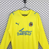2008/2009 Villarreal Home  Long Sleeve Retro Soccer Jersey