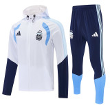 26/27 Argentina White Hooded Windbreaker Tracksuit