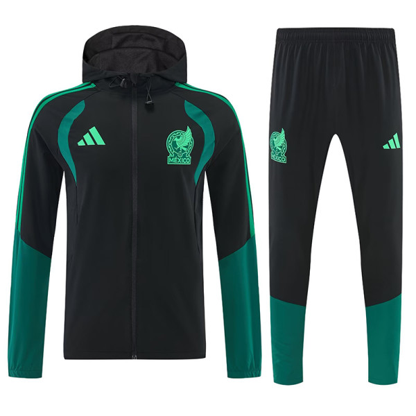 26/27 Mexico Green Hooded Windbreaker Tracksuit