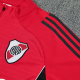 25/26 River Plate Red Half Pull Tracksuit (半拉链)