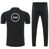 26-27 PSG Black polo shirts pants suit(圆领)