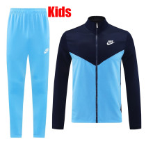 25/26 NJ Royal Blue & Sky Blue Kids Jacket Tracksuit#NJ12