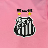 2012/2013 Santos FC Pink Long Sleeve Retro Soccer Jersey