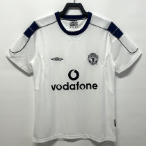2000/2001 Man Utd White Away Retro Soccer Jersey