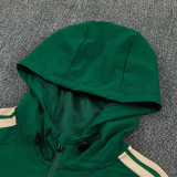 26-27 Italy Green Hooded Windbreaker Tracksuit