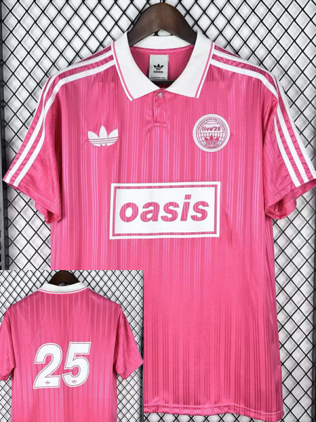 26/27 Live'25 OASIS Pink With No25 Tour Soccer Jersey#带25号(白边)