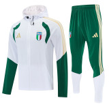 26-27 Italy White Hooded Windbreaker Tracksuit