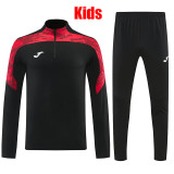 26-27 UA Black &Red Kids Half Pull Tracksuit#815(童装半拉链)