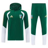 26-27 Italy Green Hooded Windbreaker Tracksuit