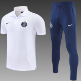 25-26 PSG White polo shirts pants suit