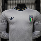 25-26 Italy Away Long Sleeve Player Version Soccer Jersey