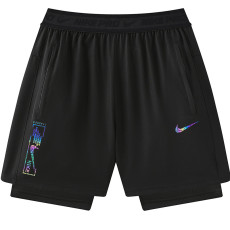 2026 NK Black Double Layered Sports Shorts#N1002金标黑色