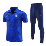 25/26 France Royal Blue polo shirts pants suit