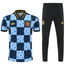 26-27 Man Utd Blue Black shirts pants suit