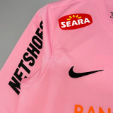 2012/2013 Santos FC Pink Long Sleeve Retro Soccer Jersey