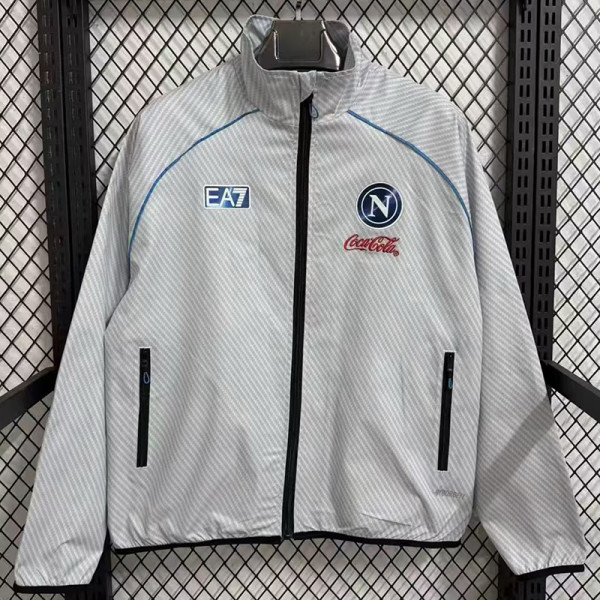 25/26 Napoli Grey White Ｗaterproof Retro windbreaker