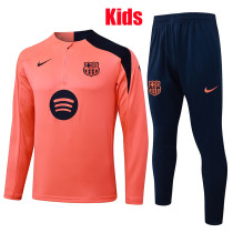 25/26 BAR Fluorescent Orange Kids Half Pull Tracksuit# E25203 (半拉链)