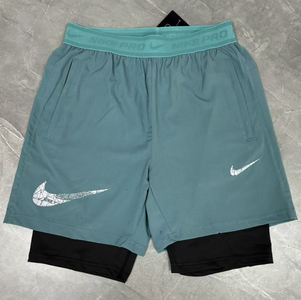2026 NK Apple Green Double Layered Sports Shorts#1001果绿