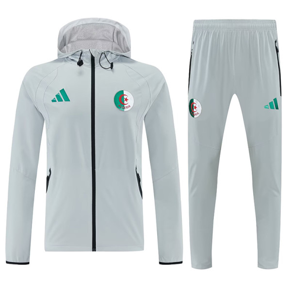 26/27 Algeria Grey Hooded Windbreaker Tracksuit