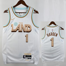 22/23 Cavaliers HARDEN #1White City Edition Top Quality Hot Pressing Retro NBA Jersey