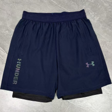 2026 UA Dark Blue Double Layered Sports Shorts#U3002上青