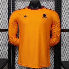 26/27 Roma Yellow Long Sleeve Player Version Retro Soccer Jersey