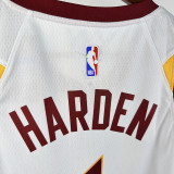 Cavaliers HARDEN #1White Top Quality Hot Pressing Retro NBA Jersey(黄边字体）