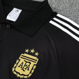 25/26 Argentina Black polo shirts pants suit