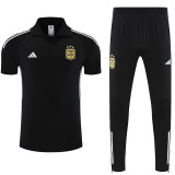 25/26 Argentina Black polo shirts pants suit