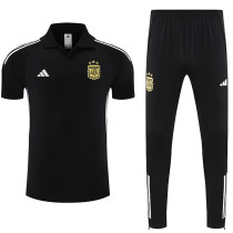 25/26 Argentina Black polo shirts pants suit