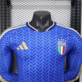 25-26 Italy Home Player Version Long Sleeve Soccer Jersey